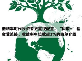 低利率时代投资者更重视配置：“固收+”基金受追捧，收益率中位数超3%的简单介绍